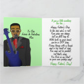 Afro-Amerikaanse Vaderdag Jingle Zingende Vaderdag Kaart (Binnen)