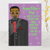 Afro-Amerikaanse Vaderdag Jingle Zingende Vaderdag Kaart (Gele Bloem)