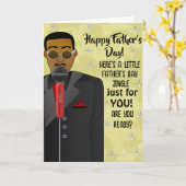 Afro-Amerikaanse Vaderdag Jingle Zingende Vaderdag Kaart (Gele Bloem)