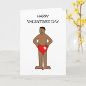 Afro-Amerikaanse Valentijn Mannelijke Humor Kaart (Gele Bloem)