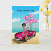 Afro-Amerikaanse Valentijnsdag kaart (Gele Bloem)