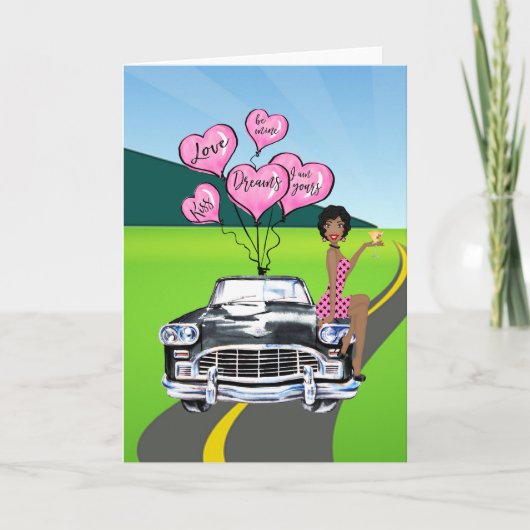 Afro-Amerikaanse Valentijnsdagkaart Kaart (Voorkant)