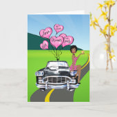 Afro-Amerikaanse Valentijnsdagkaart Kaart (Gele Bloem)