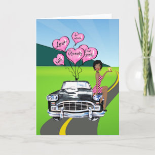 Afro-Amerikaanse Valentijnsdagkaart Kaart