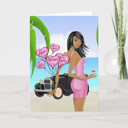 Afro-Amerikaanse Valentijnskaart Kaart (Voorkant)