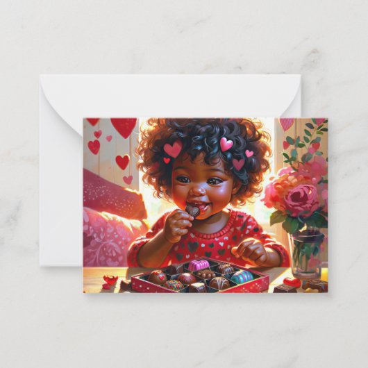 Afro-Amerikaanse Valentijnskaarten voor in de klas Notitiekaartje (Voorkant)