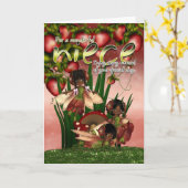 Afro-Amerikaanse verjaardag Kaart - Niece - Moonie (Gele Bloem)