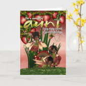 Afro-Amerikaanse Verjaardag Kaart - Tante - Moonie (Gele Bloem)