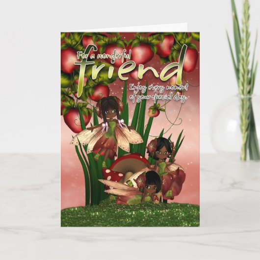 Afro-Amerikaanse Verjaardag Kaart - Vriend - Mooni (Voorkant)