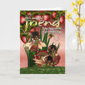 Afro-Amerikaanse Verjaardag Kaart - Vriend - Mooni (Gele Bloem)