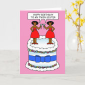 Afro-Amerikaanse verjaardag tweelingzus Kaart (Gele Bloem)