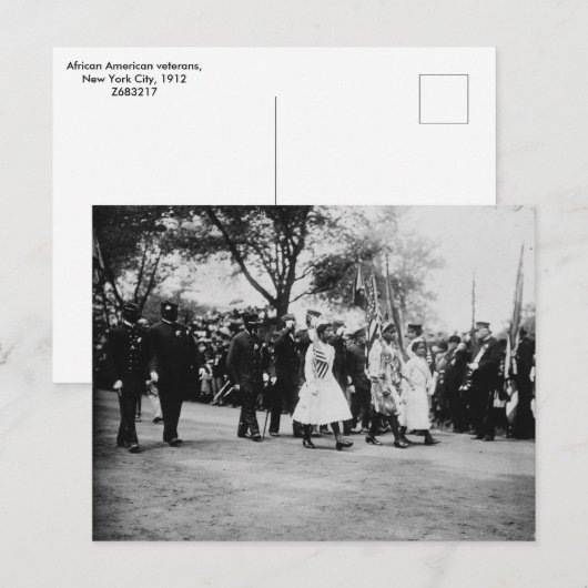 Afro-Amerikaanse veteranen, New York City, 1912 Briefkaart (Voorkant / Achterkant)
