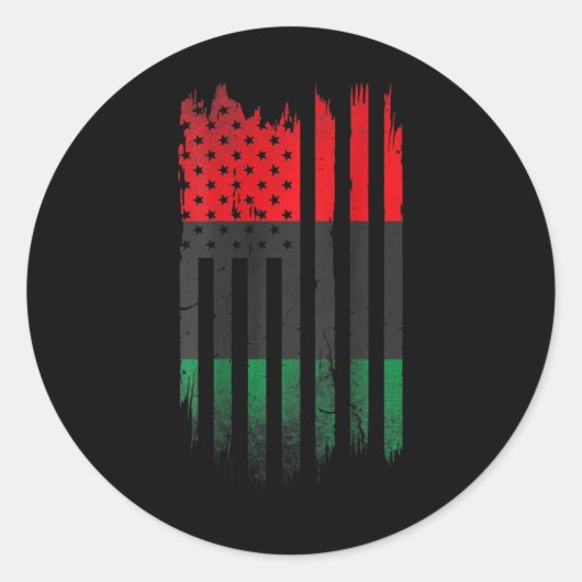 Afro-Amerikaanse vlag 1865 Black History Pride Ronde Sticker (Voorkant)