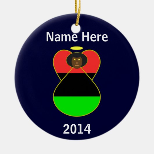 Afro-Amerikaanse Vlag Engel Keramisch Ornament (Voorkant)