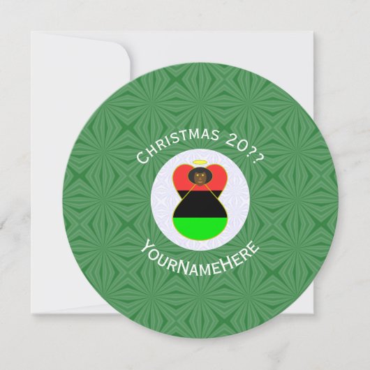 Afro-Amerikaanse Vlag Engel Kerst Persoonlijk Kaart (Voorkant)