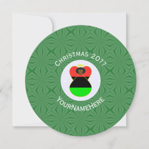 Afro-Amerikaanse Vlag Engel Kerst Persoonlijk Kaart