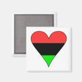 Afro-Amerikaanse Vlag Hart Magneet (Voorkant / Achterkant)