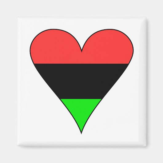 Afro-Amerikaanse Vlag Hart Magneet (Voorkant)