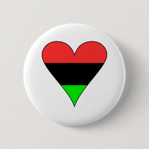 Afro-Amerikaanse Vlag Hart Ronde Button 5,7 Cm