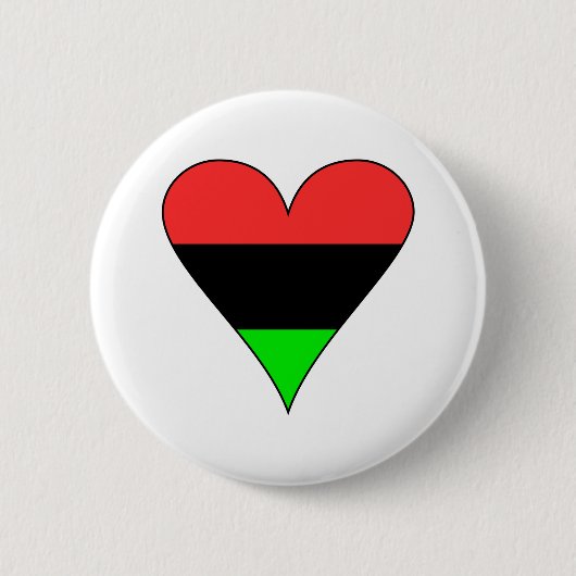Afro-Amerikaanse Vlag Hart Ronde Button 5,7 Cm (Voorkant)