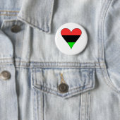 Afro-Amerikaanse Vlag Hart Ronde Button 5,7 Cm (In situ)