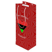 Afro-Amerikaanse vlag Heart Funky, gepersonaliseer Wijn Cadeautas (Achterkant Gekanteld)