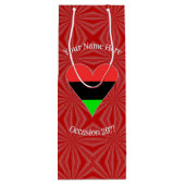 Afro-Amerikaanse vlag Heart Funky, gepersonaliseer Wijn Cadeautas (Achterkant)