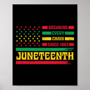 Afro-Amerikaanse vlag Juneteenth Breaking Elke CH Poster