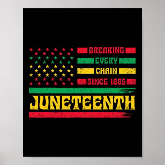 Afro-Amerikaanse vlag Juneteenth Breaking Elke CH Poster (Voorkant)