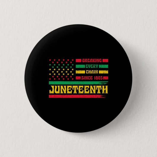 Afro-Amerikaanse vlag Juneteenth Breaking Elke CH Ronde Button 5,7 Cm (Voorkant)