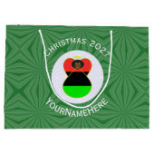 Afro-Amerikaanse vlag kerst engel personaliseren Groot Cadeauzakje (Achterkant)