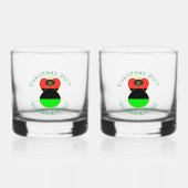 Afro-Amerikaanse vlag kerst engel personaliseren Whisky Glas (Voorkant)