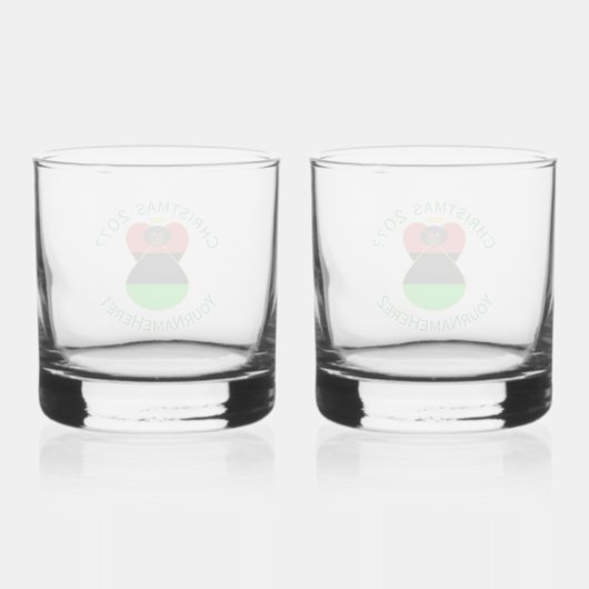 Afro-Amerikaanse vlag kerst engel personaliseren Whisky Glas (Achterkant)