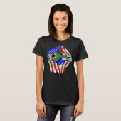 Afro-Amerikaanse vlaggen zwarte geschiedenis T-shirt (Voorkant volledig)