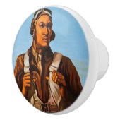 Afro-Amerikaanse vliegeniers gevechtspiloten WO2 Keramische Knop (Rechts)