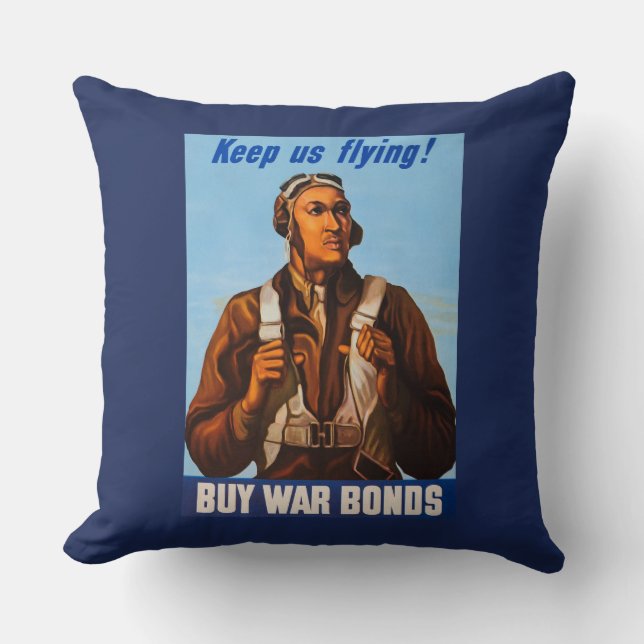 Afro-Amerikaanse vliegeniers gevechtspiloten WO2 Kussen (Voorkant)