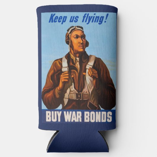 Afro-Amerikaanse vliegeniers gevechtspiloten WO2 Seltzer Blikjeskoeler (Voorkant)