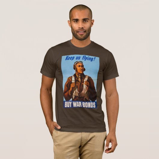 Afro-Amerikaanse vliegeniers gevechtspiloten WO2 T-shirt (Voorkant volledig)