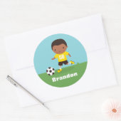 Afro-Amerikaanse Voetbalspeler Jongen Sticker (Envelop)