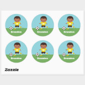 Afro-Amerikaanse Voetbalspeler Jongen Sticker (Vel)
