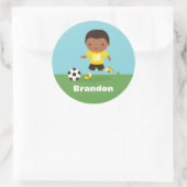 Afro-Amerikaanse Voetbalspeler Jongen Sticker (Tas)