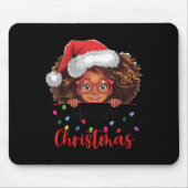 Afro-Amerikaanse vrolijke kerst Afrikaanse zwarte  Muismat (Voorkant)