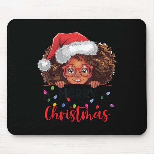 Afro-Amerikaanse vrolijke kerst Afrikaanse zwarte  Muismat (Voorkant)