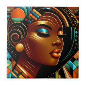 Afro-Amerikaanse Vrouw Art Tegeltje (Voorkant)