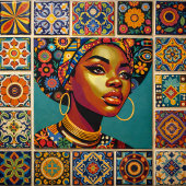 Afro-Amerikaanse Vrouw Art Tegeltje