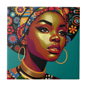 Afro-Amerikaanse Vrouw Art Tegeltje