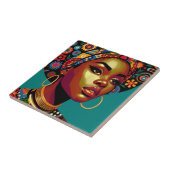 Afro-Amerikaanse Vrouw Art Tegeltje (Zijkant)