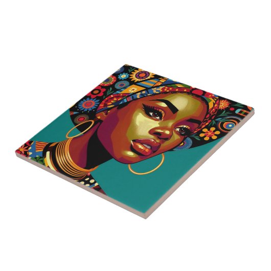 Afro-Amerikaanse Vrouw Art Tegeltje (Zijkant)
