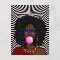 Afro-Amerikaanse vrouw Bubble gum Popart