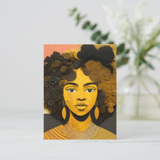 Afro-Amerikaanse vrouw collage Briefkaart (Staand voorkant)